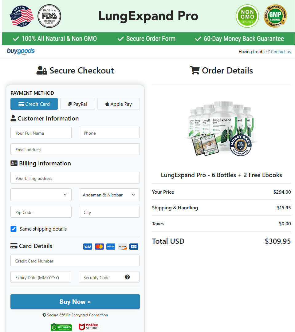 LungExpand Pro order page